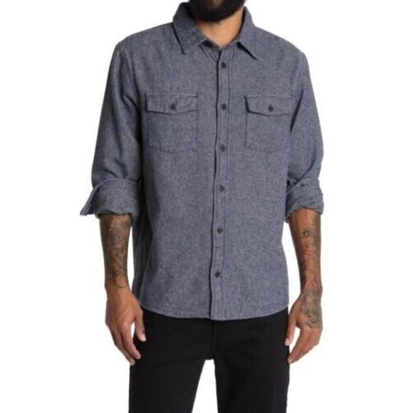 Slate and Stone Men's Heavy Shacket Button Down Navy Shirt - Size Large - Picture 1 of 8